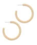 40 mm Velvet Hoops - Ivory