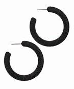 40 mm Velvet Hoops - Black
