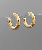 30 mm Tube Hoops - Gold
