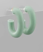 Clay Oval Tube Hoops - Mint