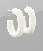 Clay Oval Tube Hoops - White
