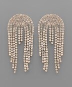 Crystal Arch & Tassel Earrings - Gold