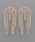 Crystal Arch &amp; Tassel Earrings - Gold