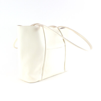 Large Tote in Ivory/White