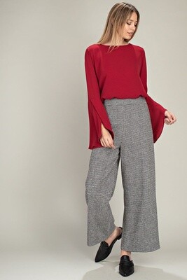 Houndstooth Wide Leg Pants