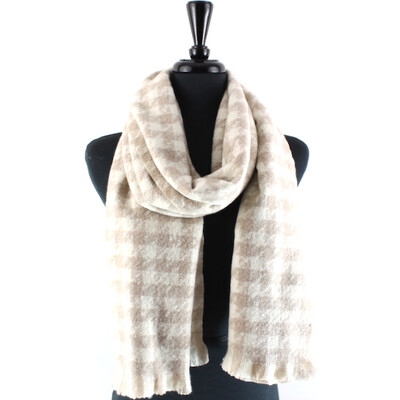 Big Sky Scarf in Tan/White
