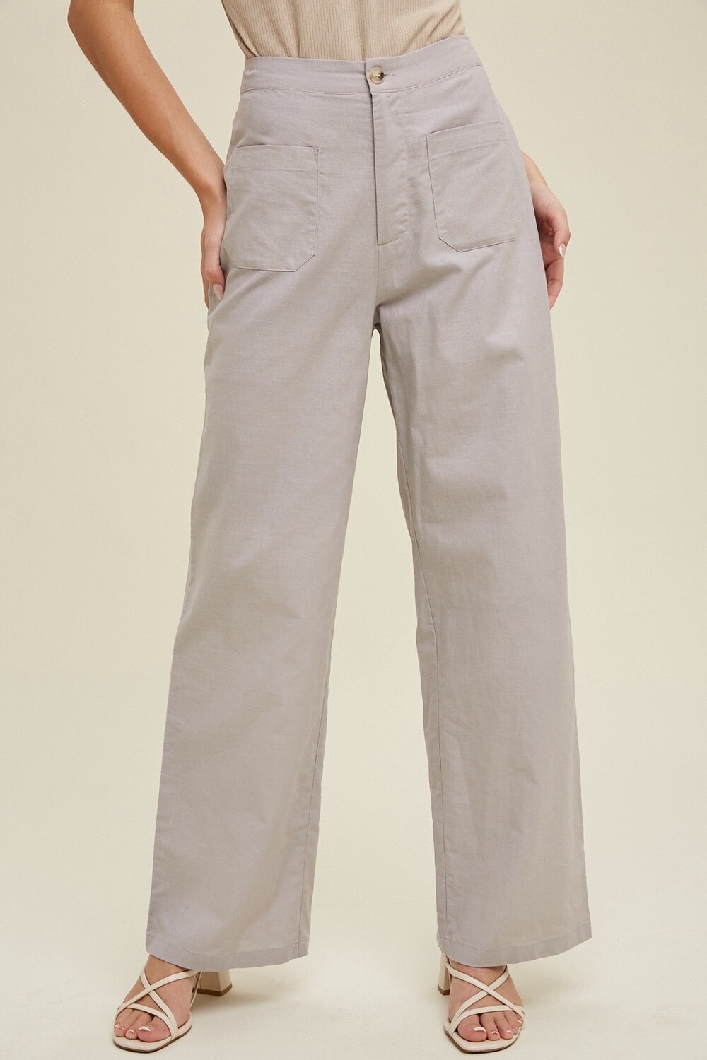 Linen Pants in Mist, Size: Small