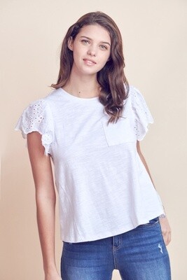 Eyelet Lace Top in White