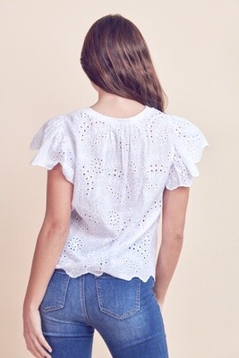 Eyelet Lace Top in White