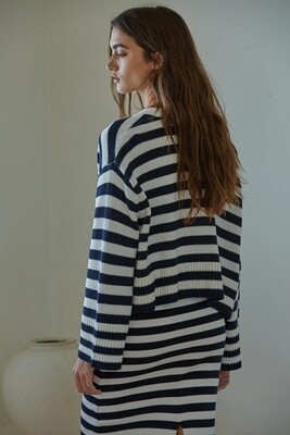 Eventide Cardigan in Navy/Ivory