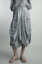 Bubble Skirt - Cotton in Silver, Size: Small