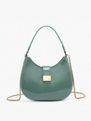 Malta High Gloss Shoulder Bag in Jade