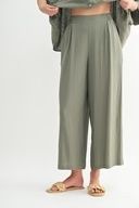 Smocking Detail Waist Pant in Dk. Olive