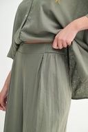 Smocking Detail Waist Pant in Dk. Olive