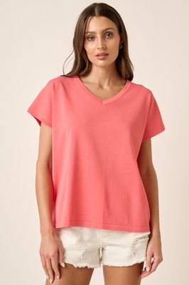 Dolman Short Sleeve in Light Coral