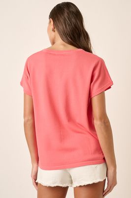 Dolman Short Sleeve in Light Coral