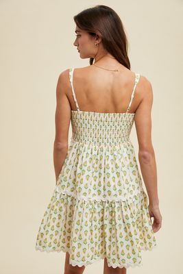 Floral Tiered Mini in Cream/Golden
