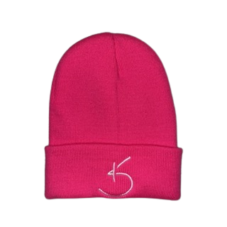 Shocking Pink Signature Embroidered Logo Beanie