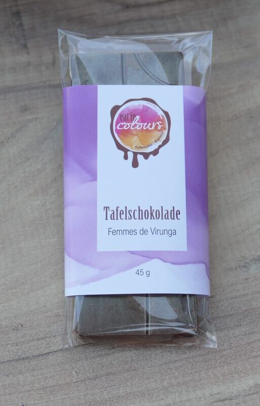 Tafelschokolade - Femmes de Virunga / Vollmich55% mit Kakaonibs Tafelschokolade - Femmes de Virunga / Vollmich55% mit Kakaonibs