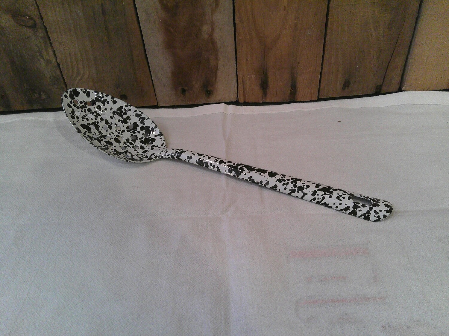 Enamelware Slotted Spoon