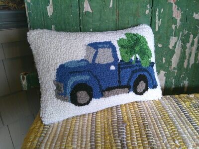 Blue Shamrock Truck Pillow