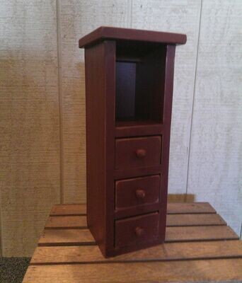 Tall Burgundy Mini Cabinet
