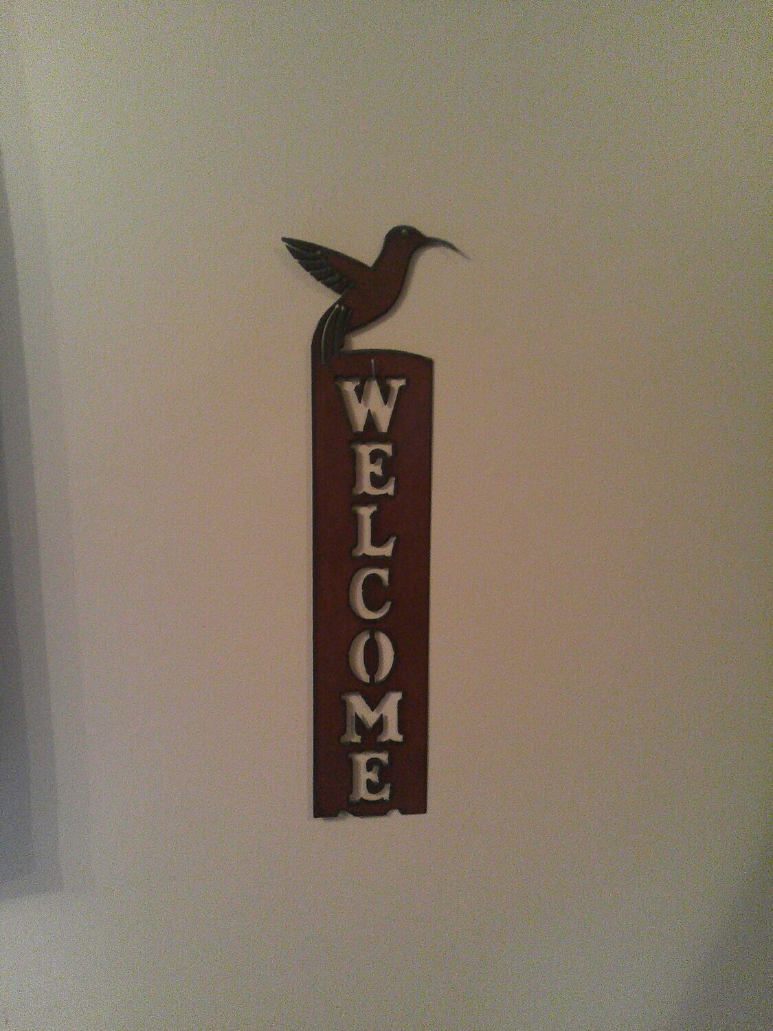 Hummingbird Welcome Cutout