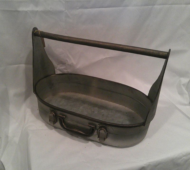 Large Oval Suitcase Tin