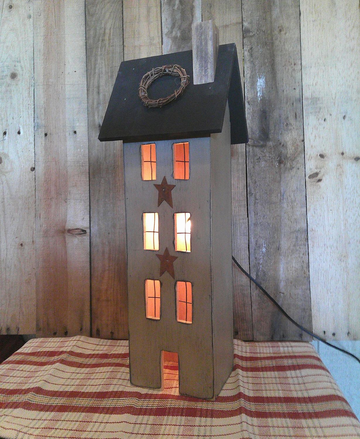 Tall Narrow Mustard Saltbox House