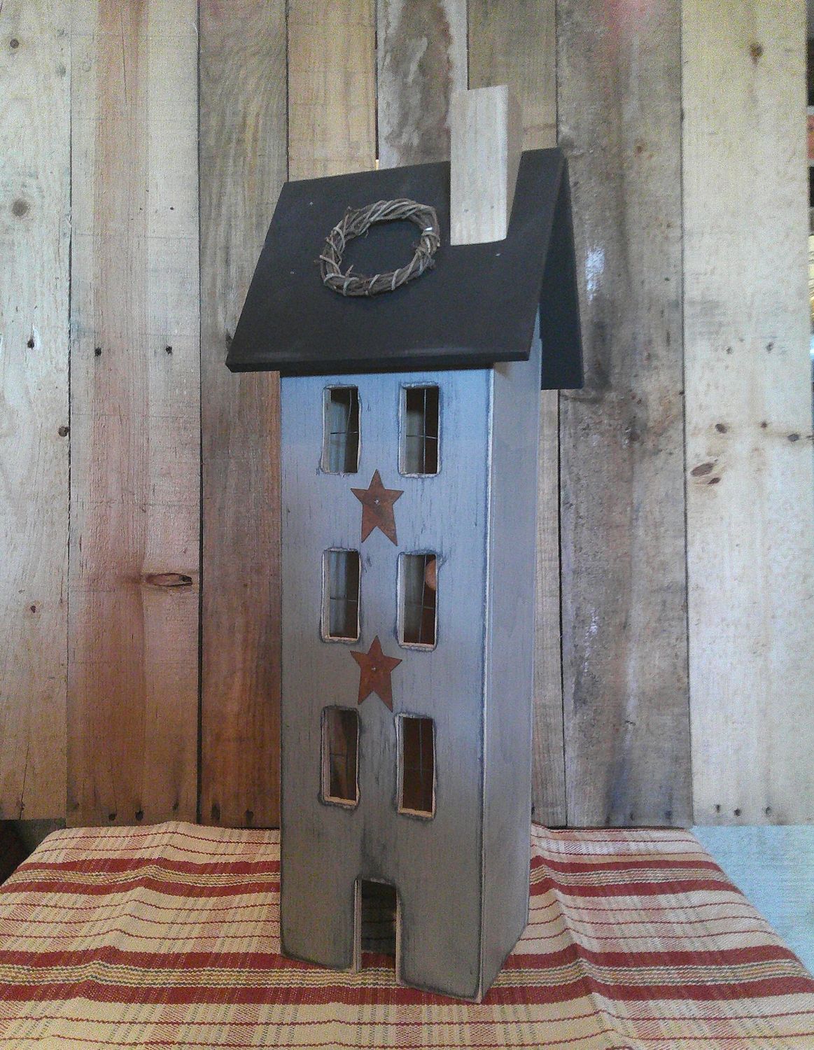 Tall Narrow Greywash Saltbox House