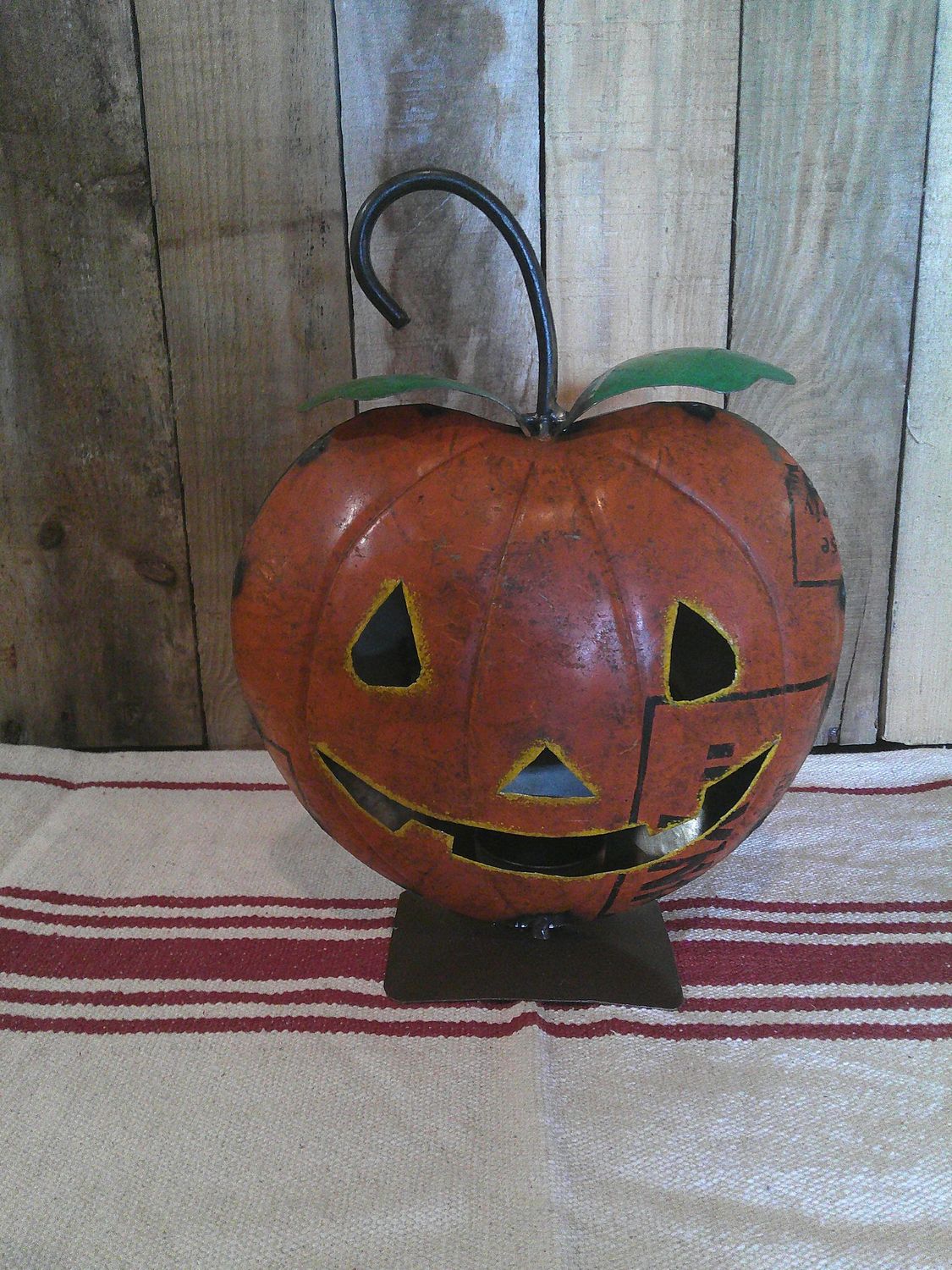 Metal Pumpkin Candle Holder