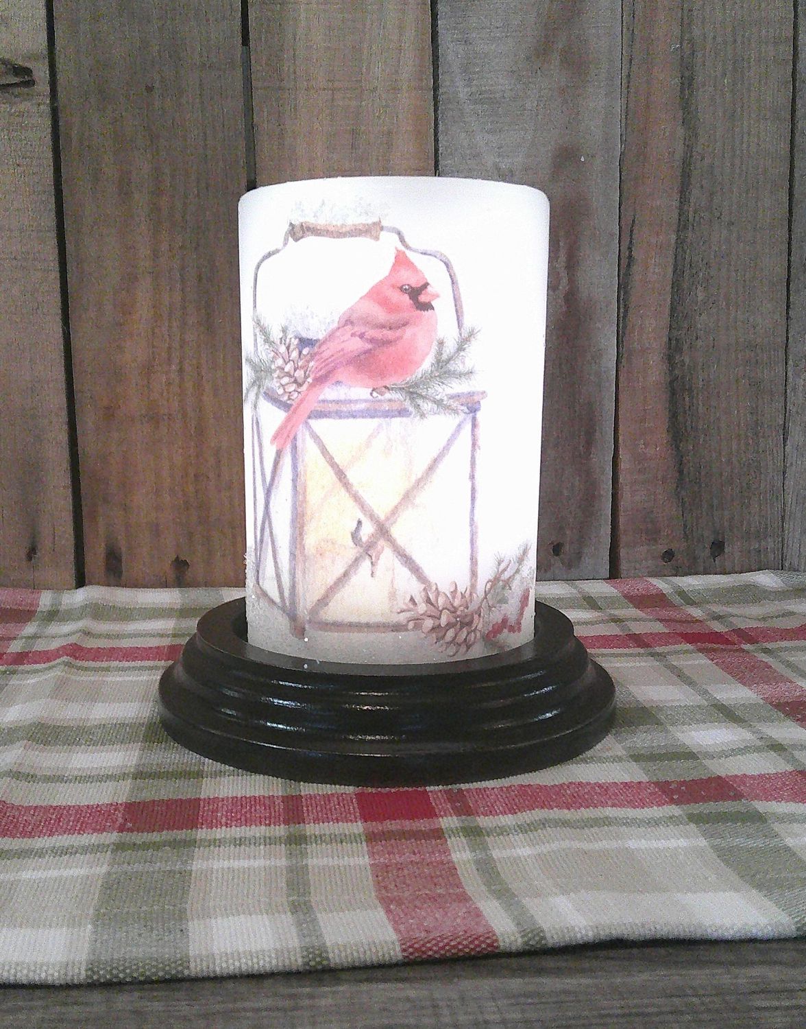 Cardinal & Lantern Wax Candle Sleeve