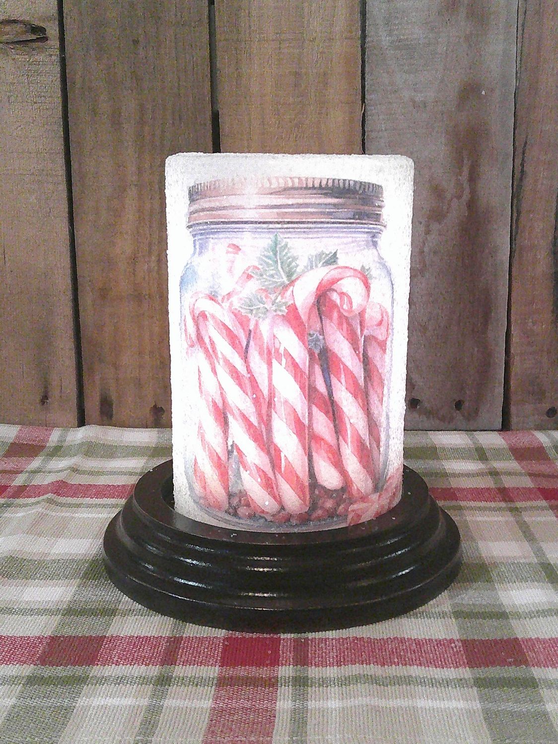 Candy Cane Jar Wax Candle Sleeve