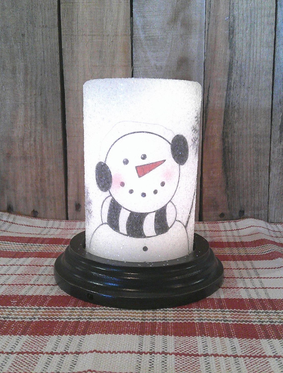 Happy Snowman With Earmuffs