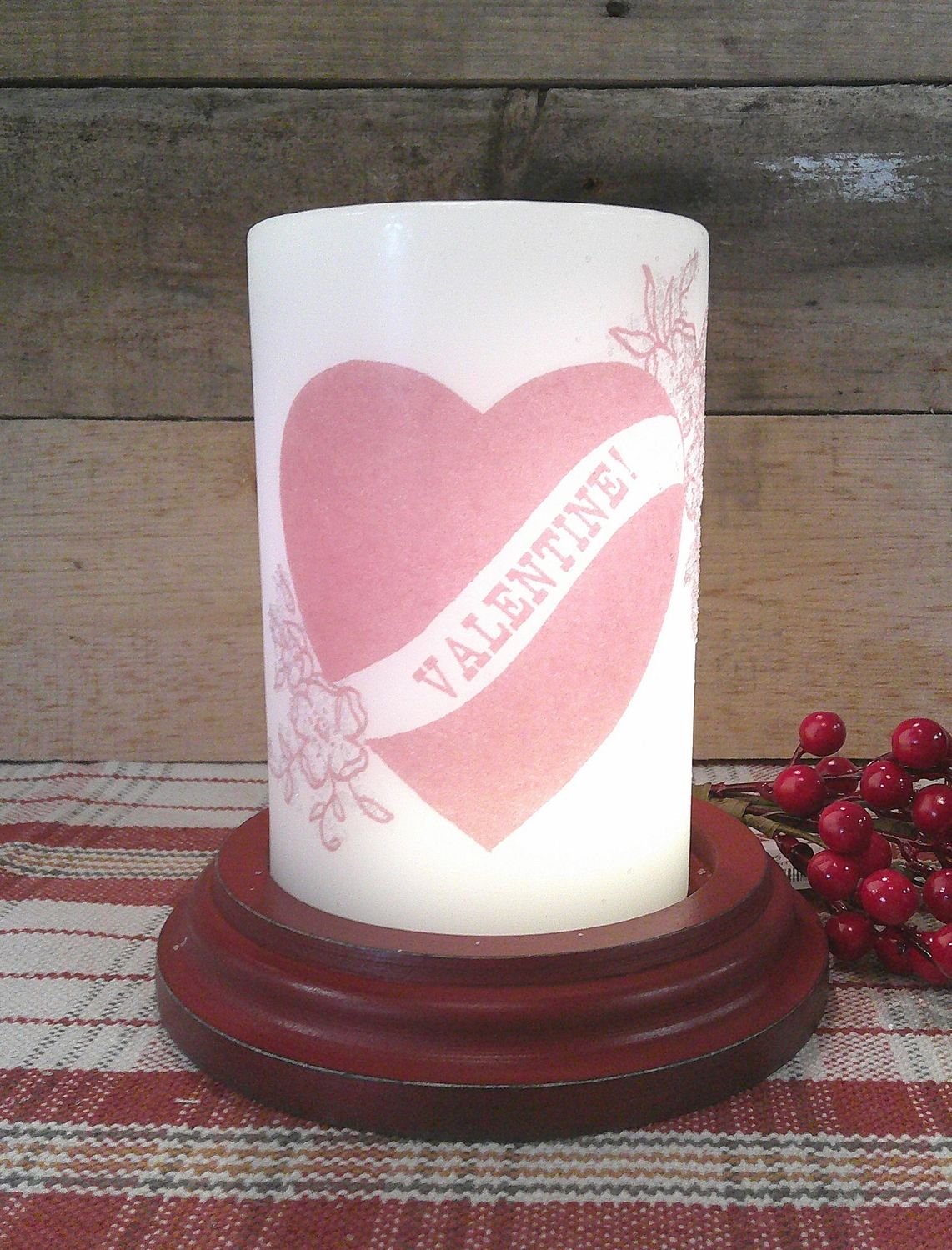 Frilly Valentine Heart Wax Candle Sleeve