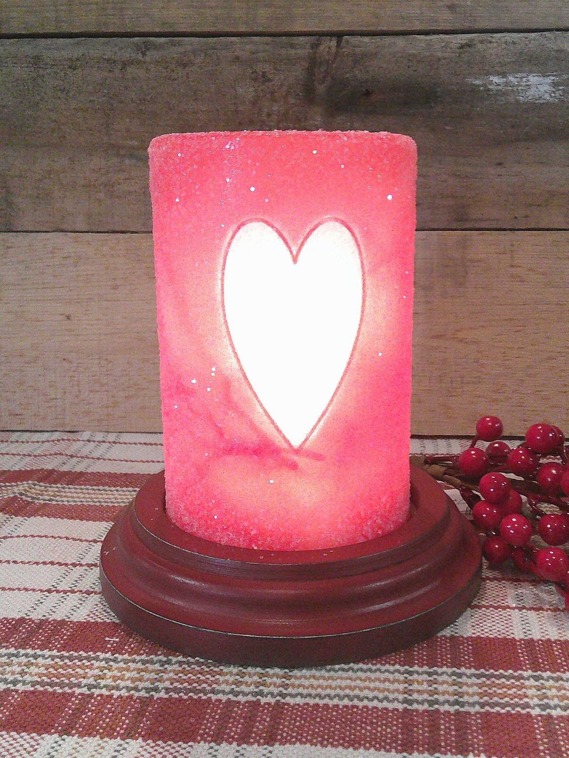 Red Heart Valentine Wax Candle Sleeve