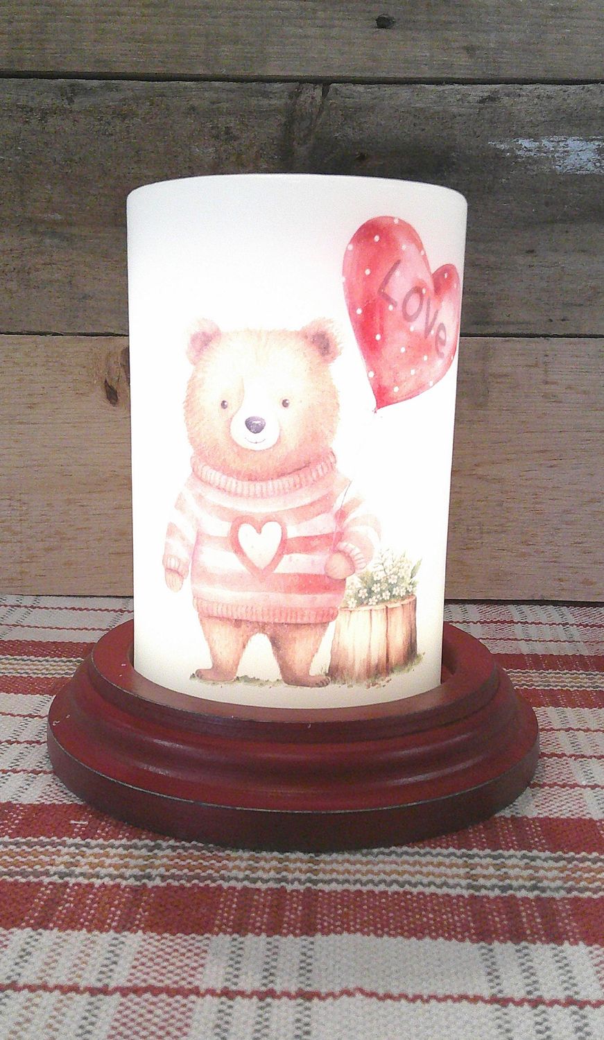 Bear Love Valentine Wax Candle Sleeve