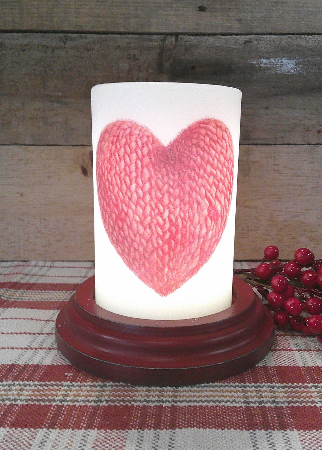 Weave Heart Valentine Wax Candle Sleeve
