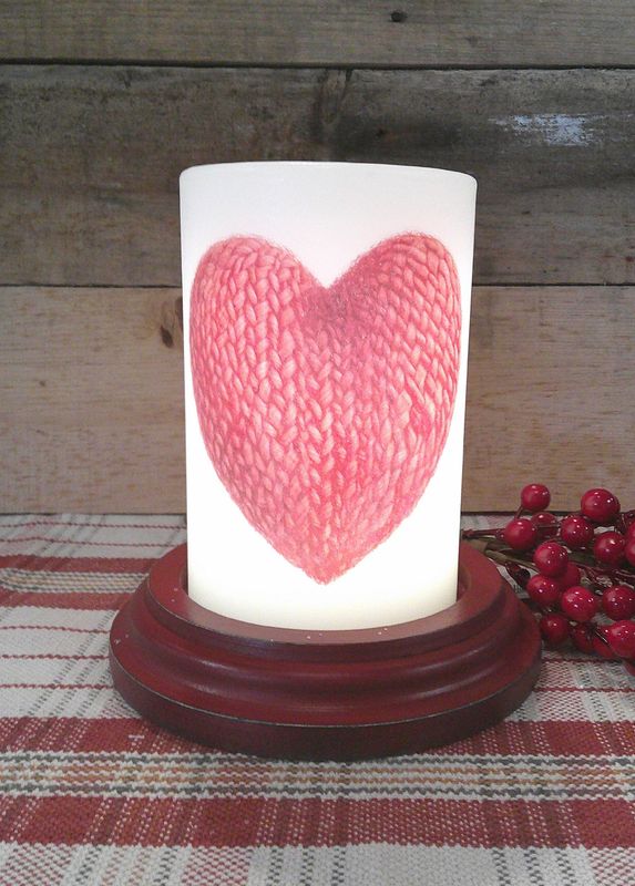 Weave Heart Valentine Wax Candle Sleeve