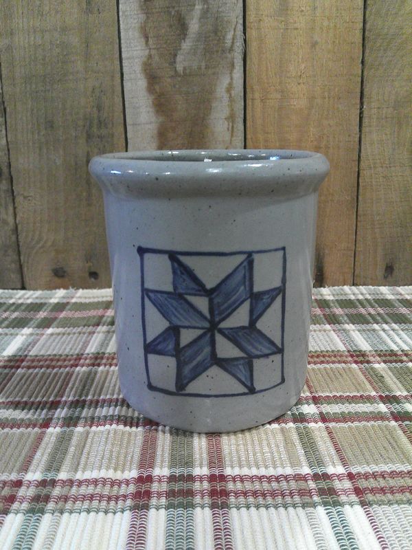 Barn Quilt Candle Crock