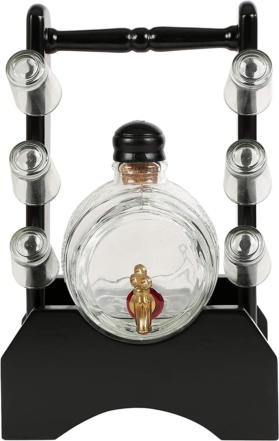 Glass Barrel Dispenser with 6 glasses