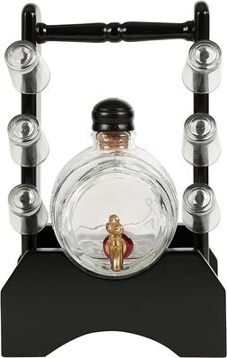 Glass Barrel Dispenser with 6 glasses
