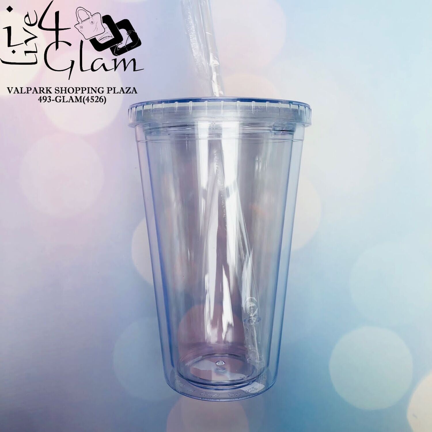 Clear Cup w Straw