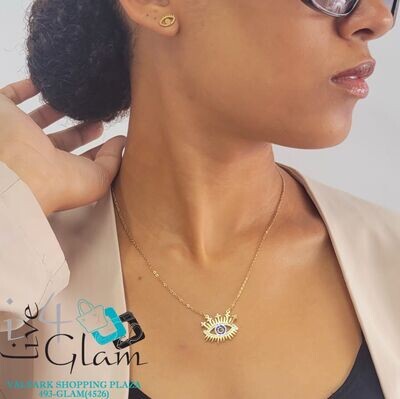 Stainless Steel Blue Eye Chain Set