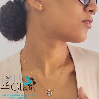 Stainless Steel Evil Eye Chain Set