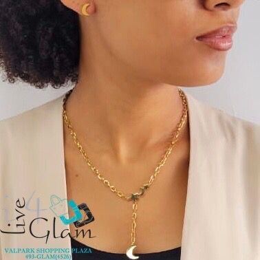 Stainless Steel Moon and Star Chain Set
