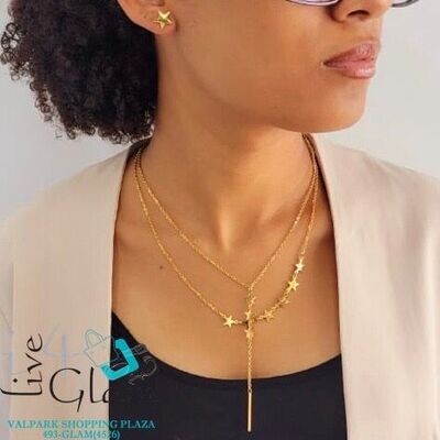 Stainless Steel Star Necklace Chain Set