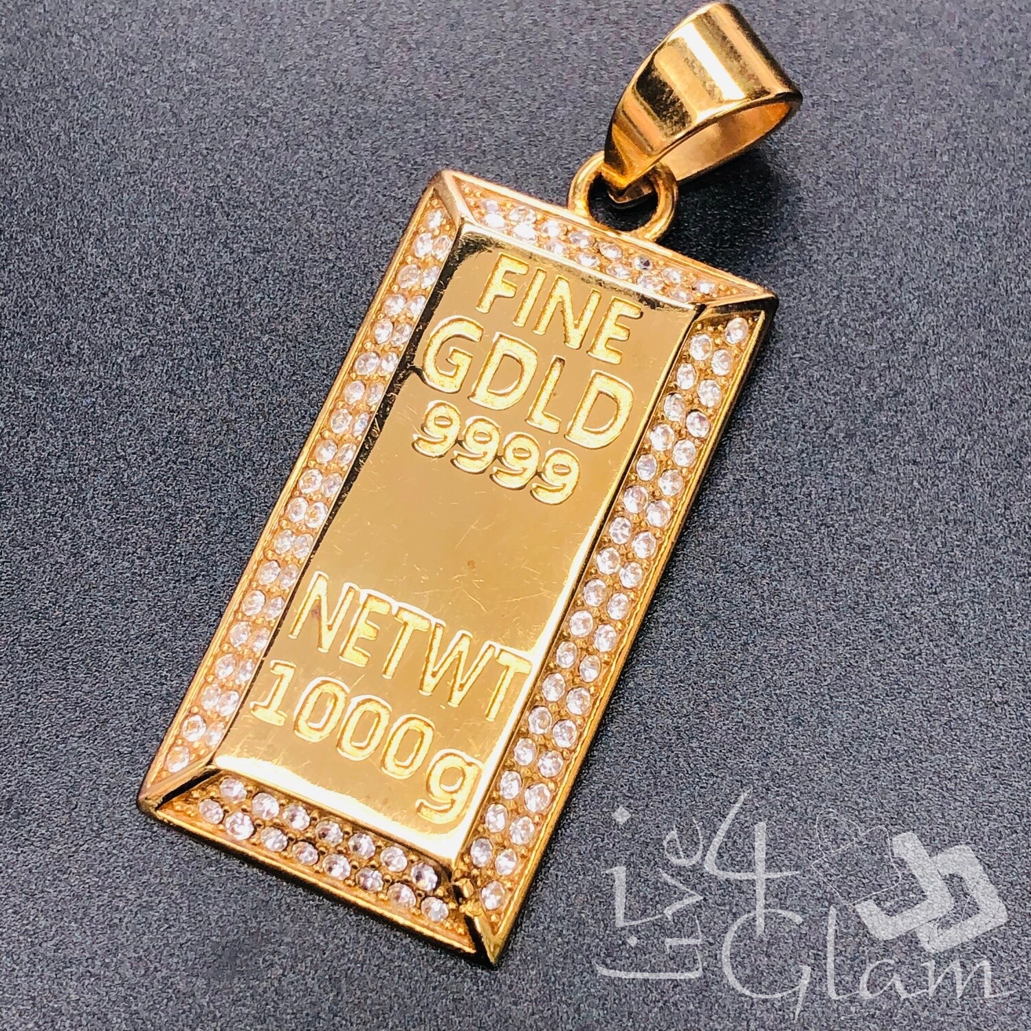 Stainless Steel Gold Bar Pendant