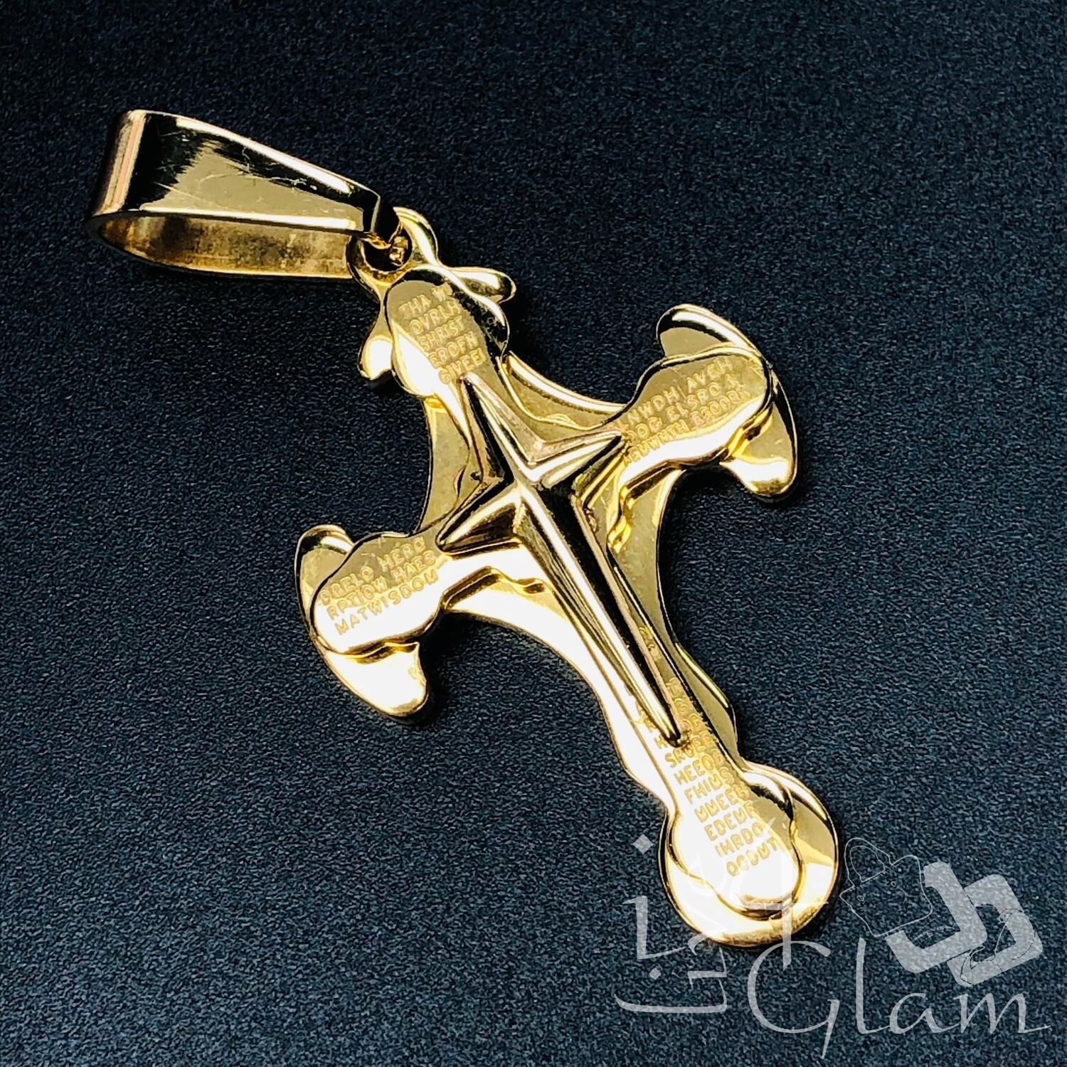 Stainless Steel 2D Scripture Cross Pendant