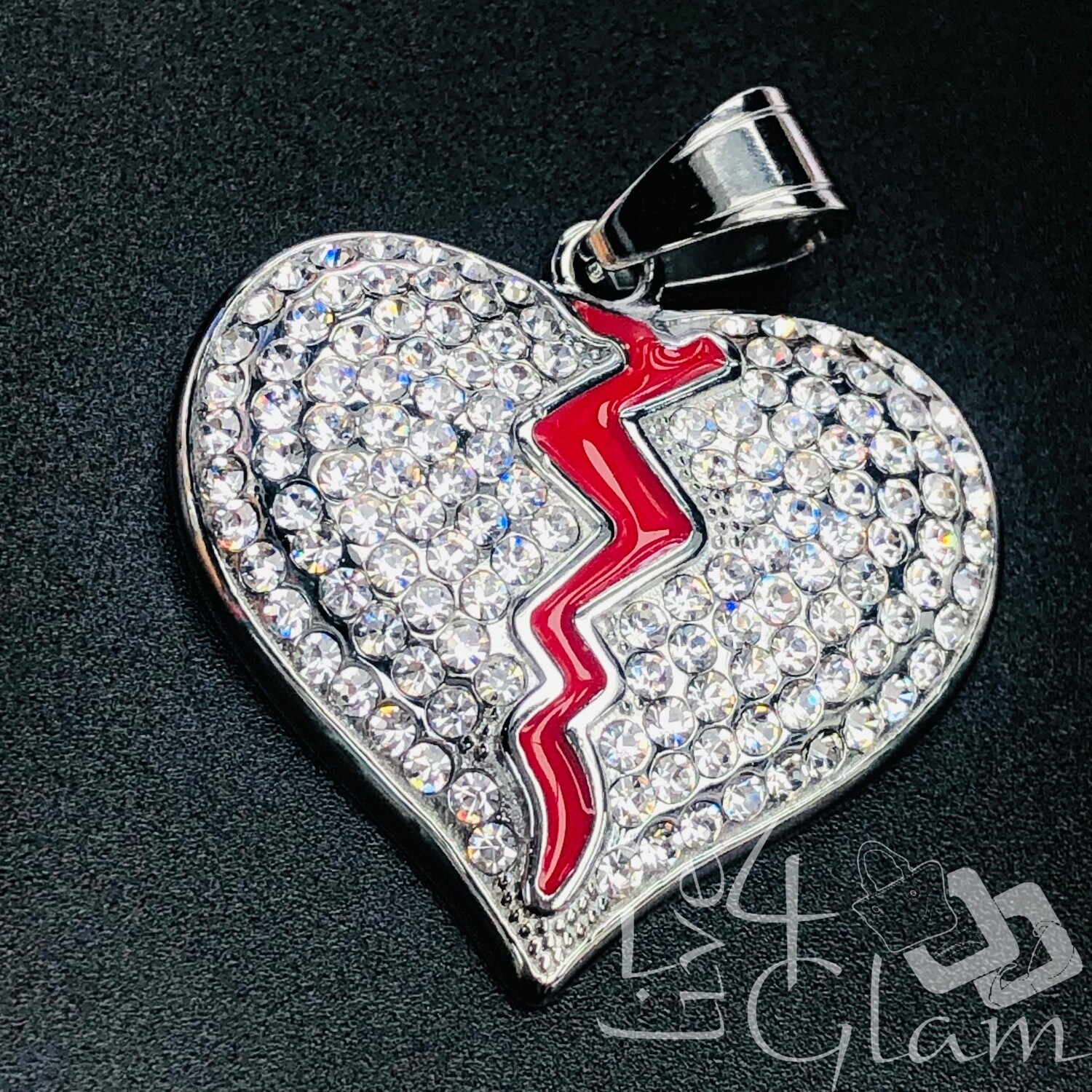 Stainless Steel Silver Broken Heart Pendant